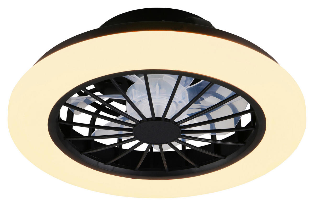 DECKENVENTILATOR - Transparent/Schwarz, Trend, Kunststoff/Metall (38,5/14cm) - Mican