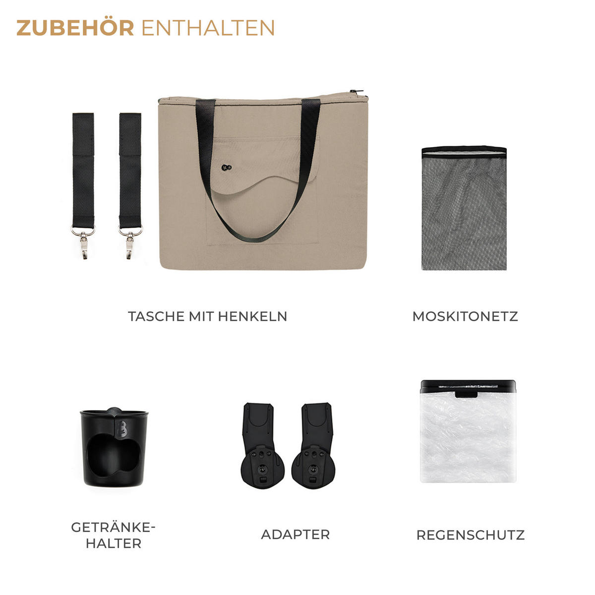 BUGGY Yoxi  - Schwarz Hochglanz/Beigebraun, Basics, Kunststoff/Textil (59/91/106cm) - Kinderkraft