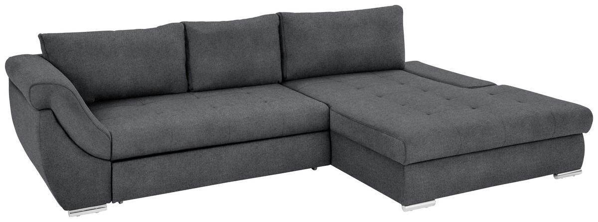 HÖRNSOFFA i flatväv grafitfärgad  - grafitfärgad/silver, Design, metall/textil (306/174cm) - MID.YOU