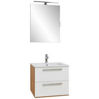 BADEZIMMER  in 60 cm  - Eichefarben/Weiß, Design, Glas/Keramik (60cm) - Dieter Knoll