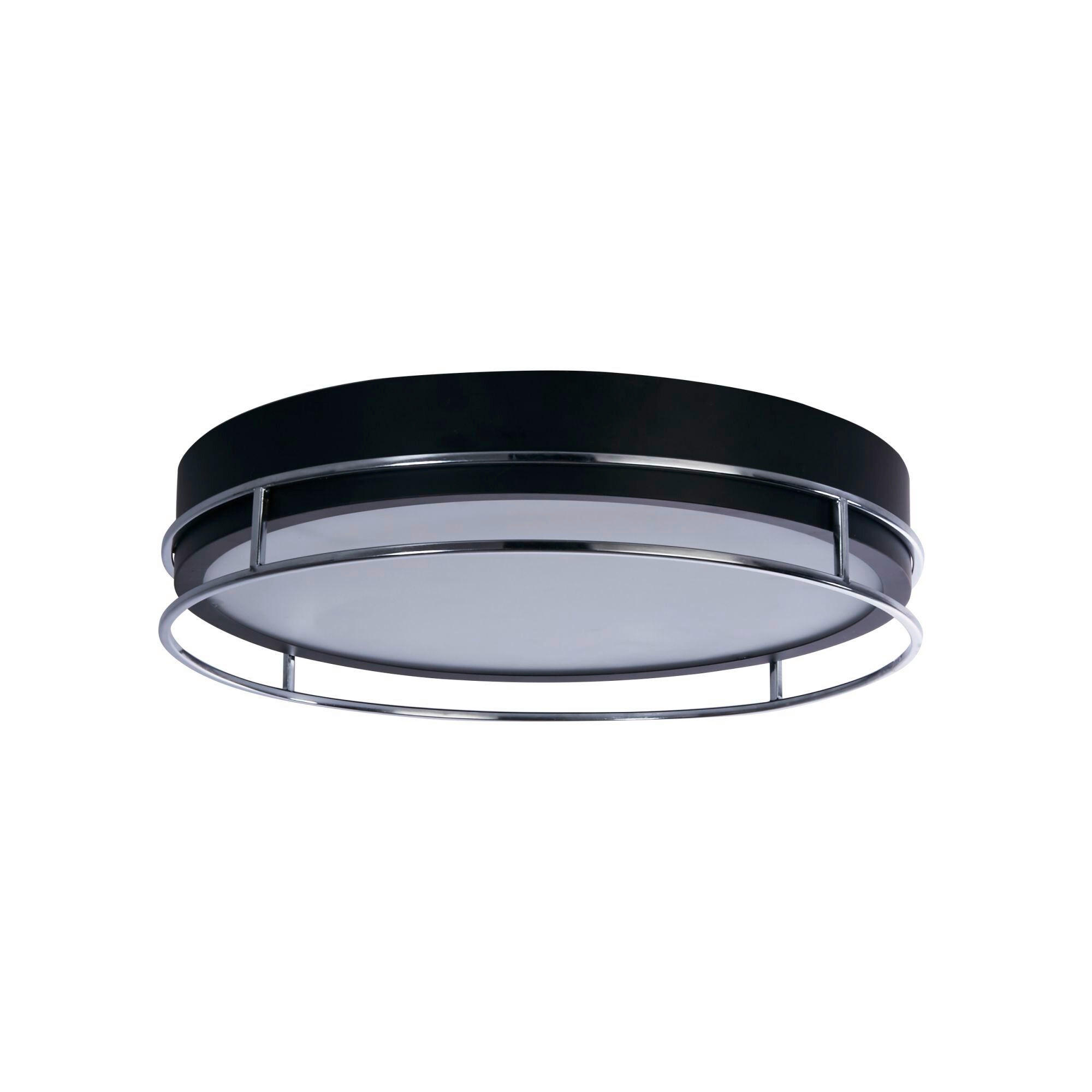 DECKENLEUCHTE Phoenix 40/9,5 cm   - Schwarz, MODERN, Glas/Metall (40/9,5cm)