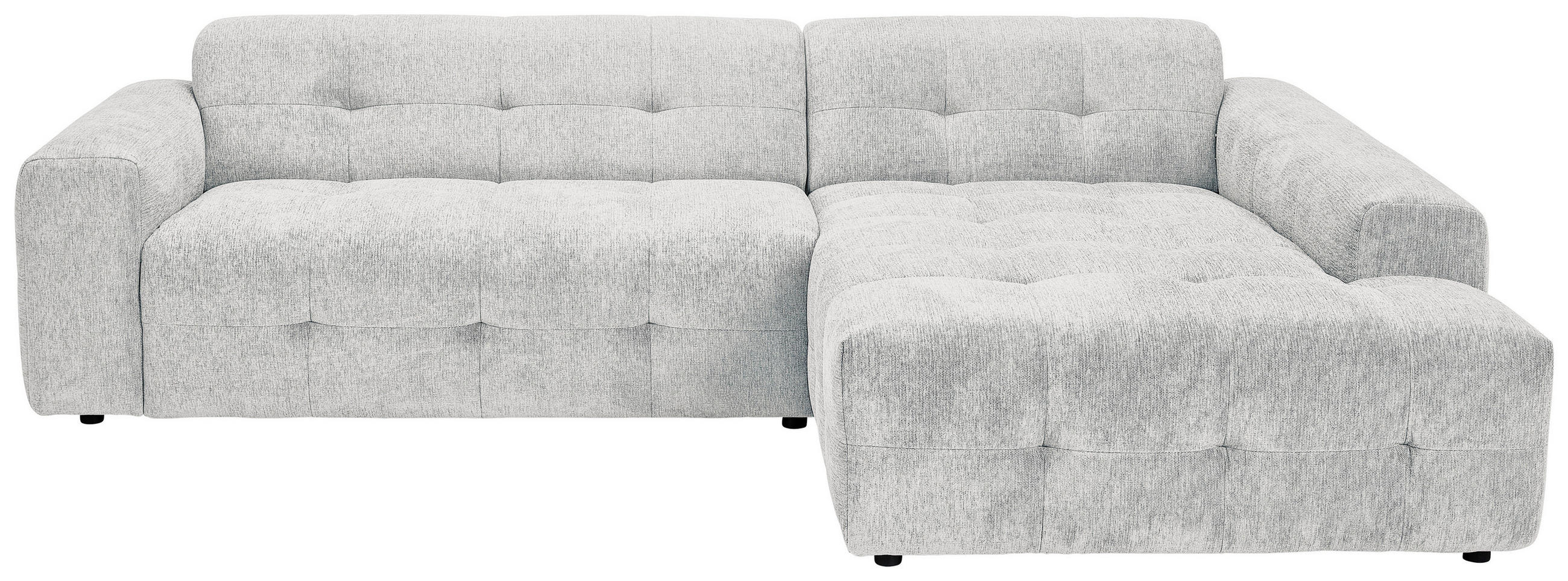 ECKSOFA in Flachgewebe Hellgrau  292/189 cm  - Hellgrau/Schwarz, KONVENTIONELL, Kunststoff/Textil (292/189cm) - Carryhome