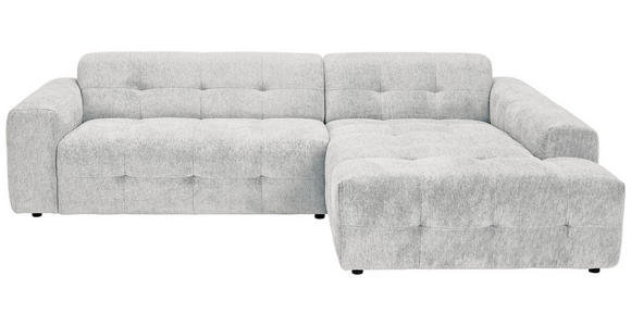 ECKSOFA in Flachgewebe Hellgrau  292/189 cm  - Hellgrau/Schwarz, KONVENTIONELL, Kunststoff/Textil (292/189cm) - Carryhome