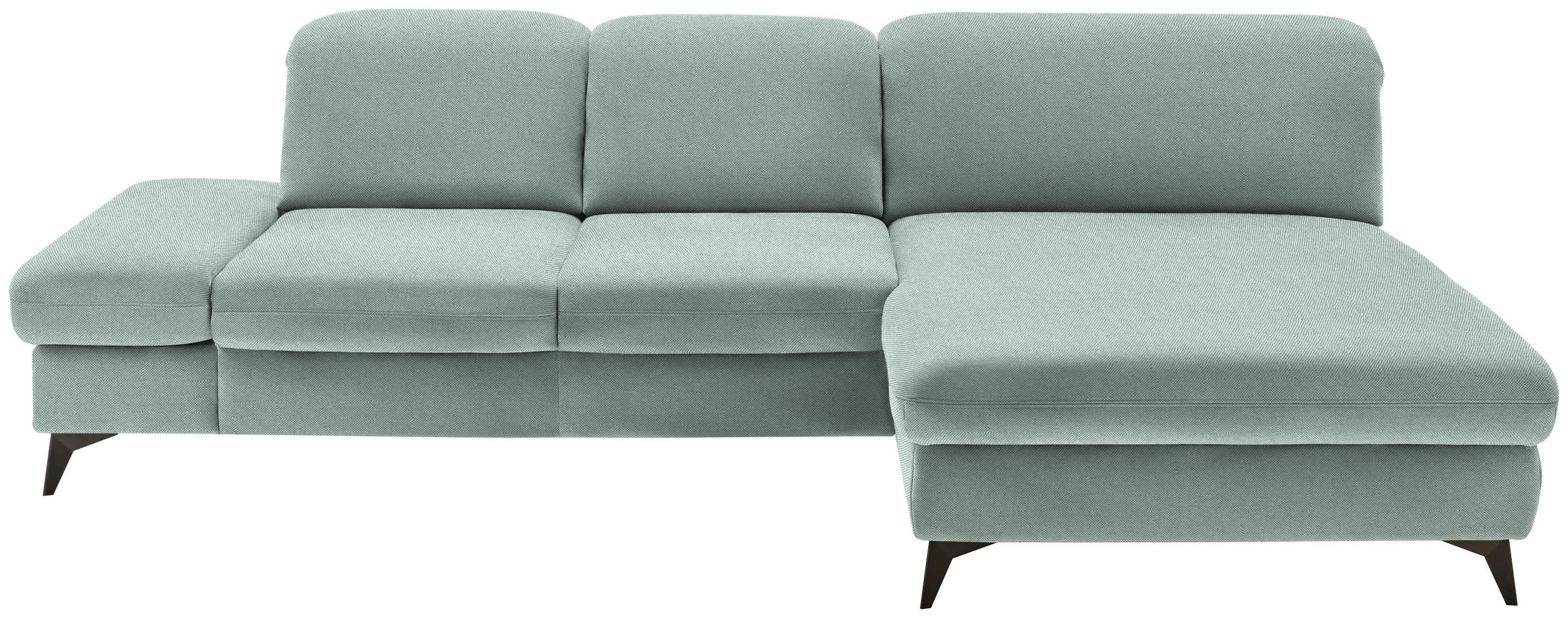 ECKSOFA  in Chenille Mintgrün  288/198 cm  - Schwarz/Mintgrün, Design, Textil/Metall (288/198cm) - Beldomo Style