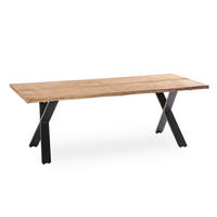 GARTENTISCH 220/95/76 cm  - Anthrazit/Teakfarben, Design, Holz/Metall (220/95/76cm)