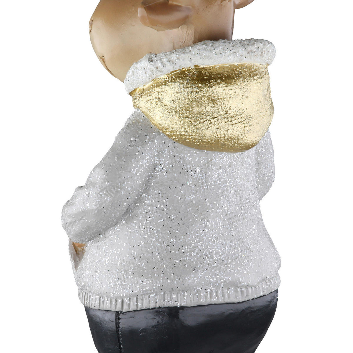 WEIHNACHTSFIGUR - Creme/Hellgrau, LIFESTYLE, Kunststoff (7/19/6,5cm)