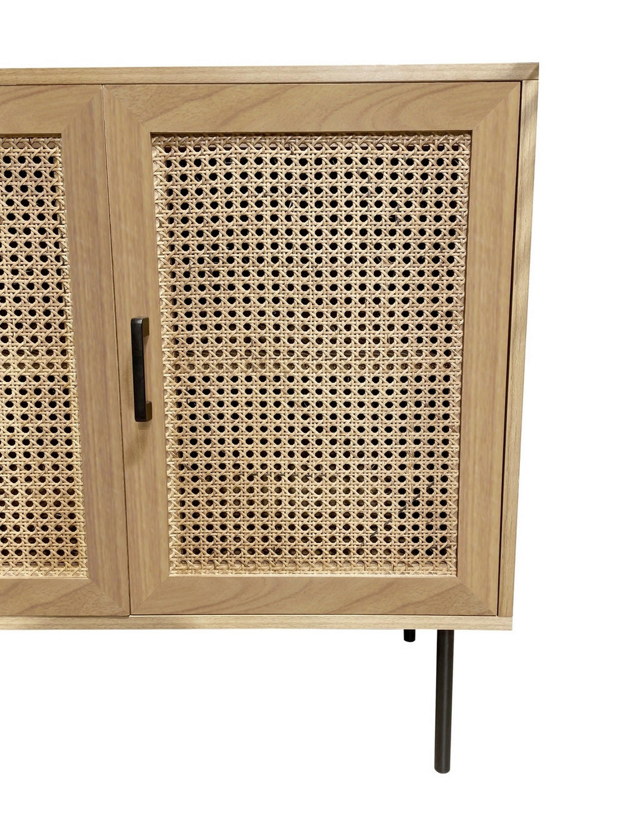 BYRÅ 80/76/39 cm  - svart/naturfärgad, Design, metall/trämaterial (80/76/39cm) - Livetastic