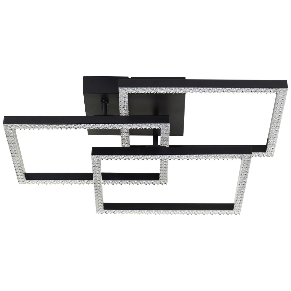 LED-DECKENLEUCHTE    46,5/46,5/10,2 cm  - Schwarz, Basics, Kunststoff/Metall (46,5/46,5/10,2cm) - Brilliant