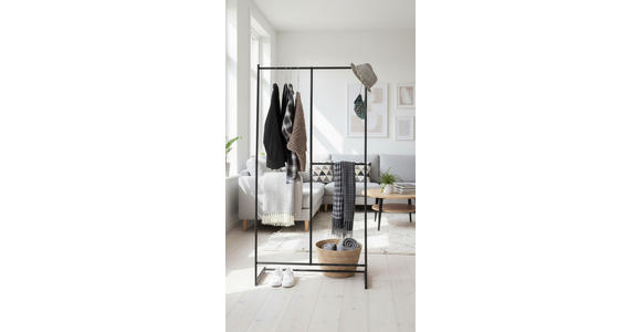 KLEIDERSTÄNDER in Schwarz 80/160/40 cm   - Schwarz, Trend, Metall (80/160/40cm) - Carryhome