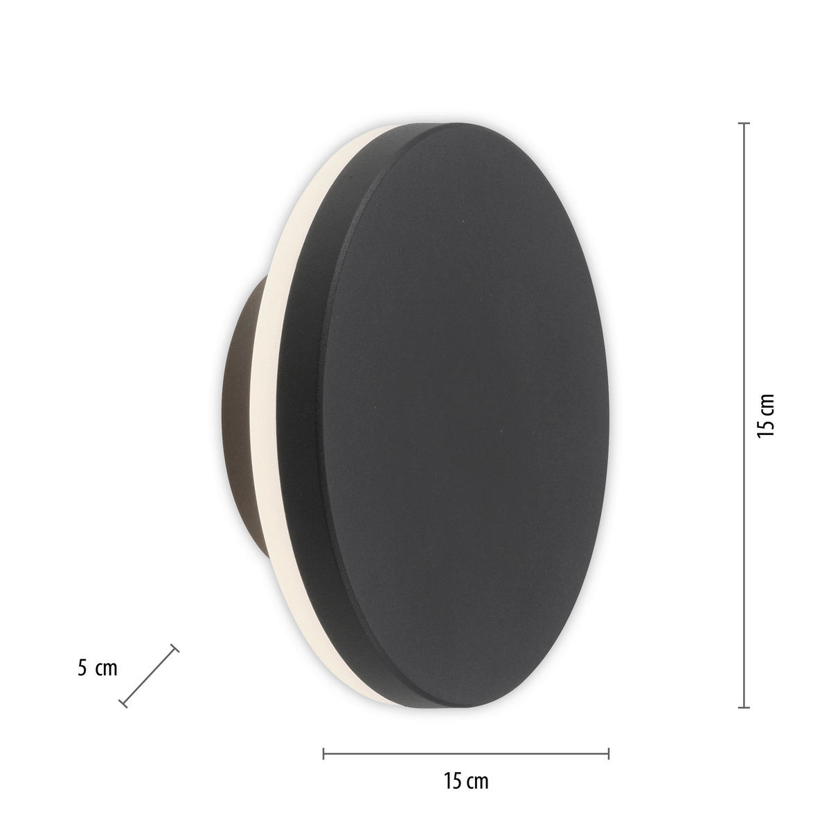 NÁSTENNÉ LED SVIETIDLO, 15/5/15 cm - antracitová, Design, kov/plast (15/5/15cm)