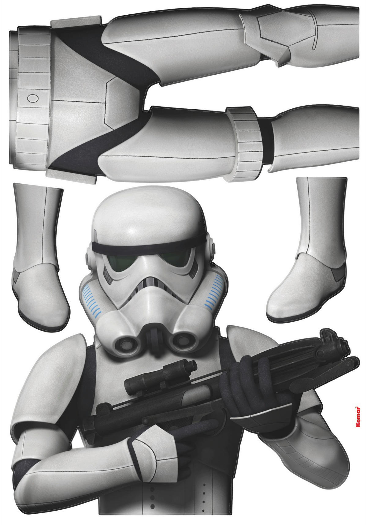 DEKOSTICKER Star Wars  - Schwarz/Weiß, LIFESTYLE, Kunststoff (100/70cm) - Disney