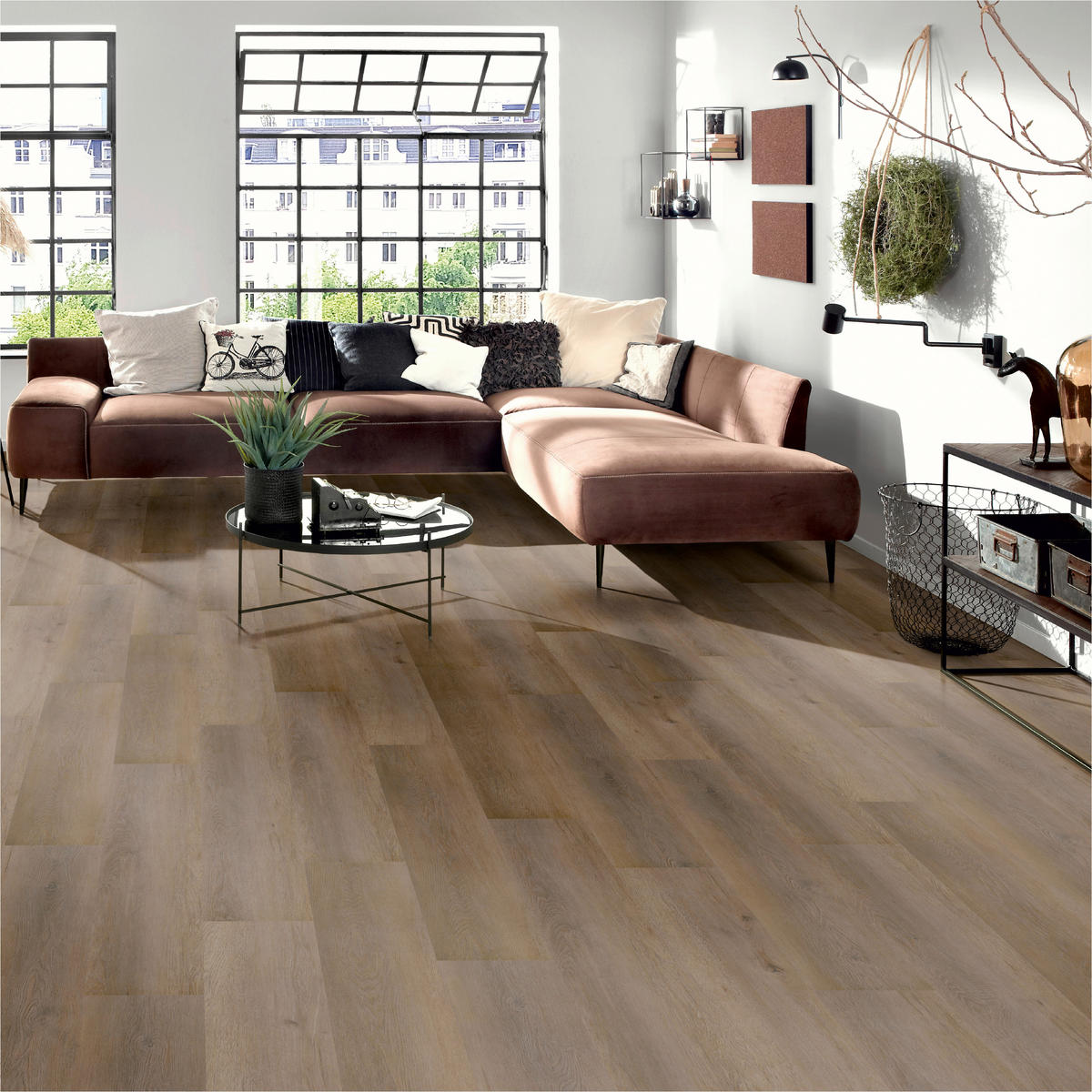 DESIGNBODEN Variant  per  m² - Eichefarben/Eiche grau, Basics, Kunststoff (122/23/0.48cm)