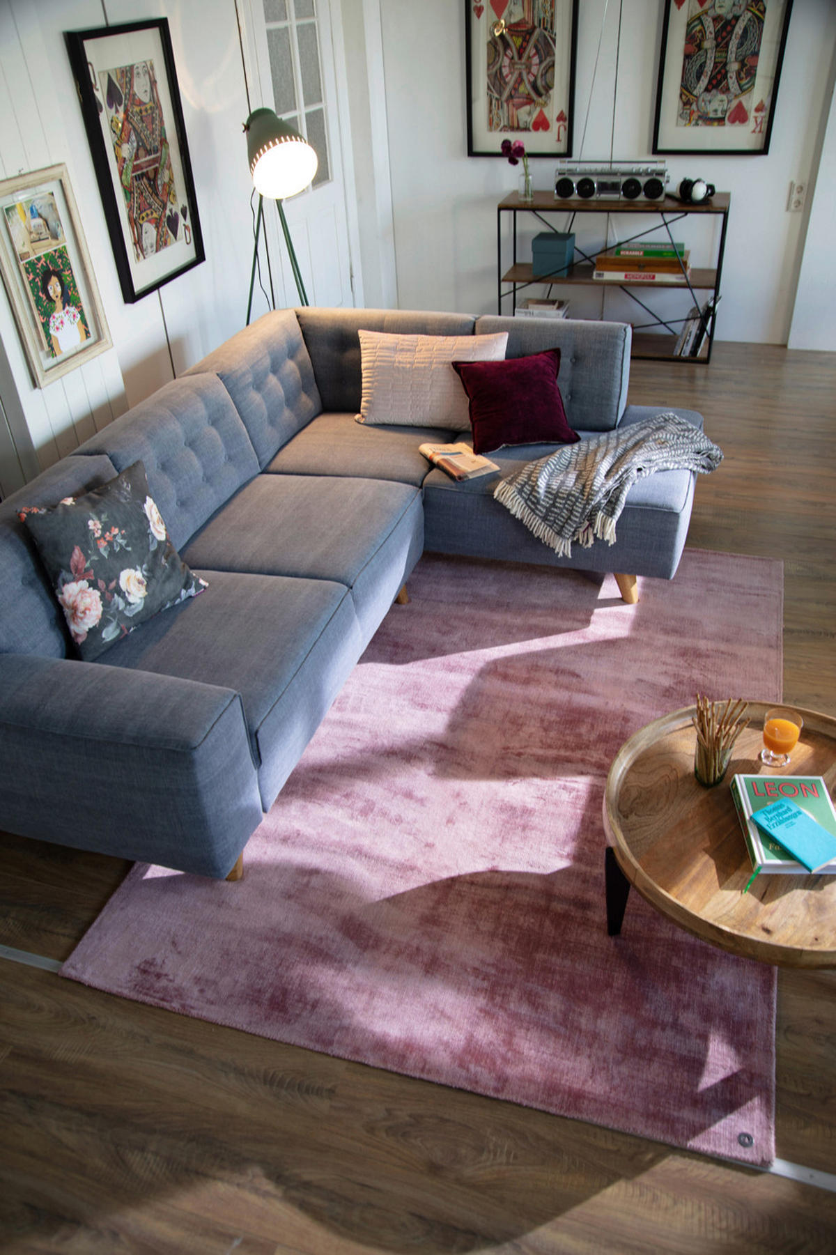 COUCHTISCH Mangoholz massiv 75/75/34 cm rund Naturfarben, Schwarz  - Schwarz/Naturfarben, Design, Holz/Metall (75/75/34cm) - MID.YOU