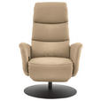 RELAXSESSEL in Leder Beige  - Beige/Schwarz, Design, Leder/Metall (76/108/86cm) - Dieter Knoll