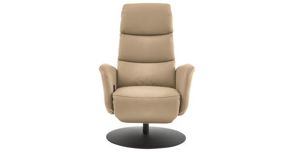 RELAXSESSEL in Leder Beige  - Beige/Schwarz, Design, Leder/Metall (76/108/86cm) - Dieter Knoll