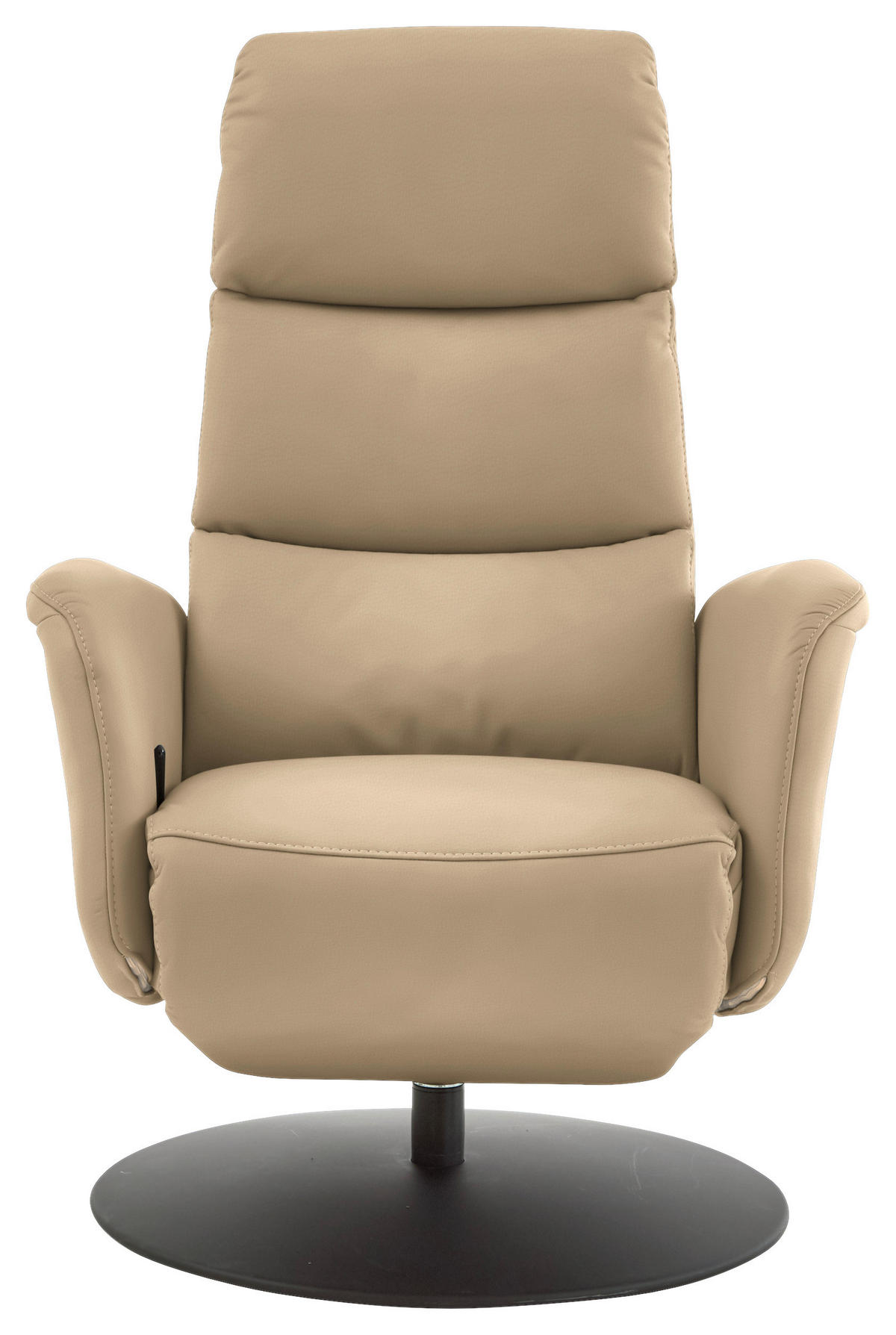 RELAXSESSEL in Leder Beige  - Beige/Schwarz, Design, Leder/Metall (76/108/86cm) - Dieter Knoll