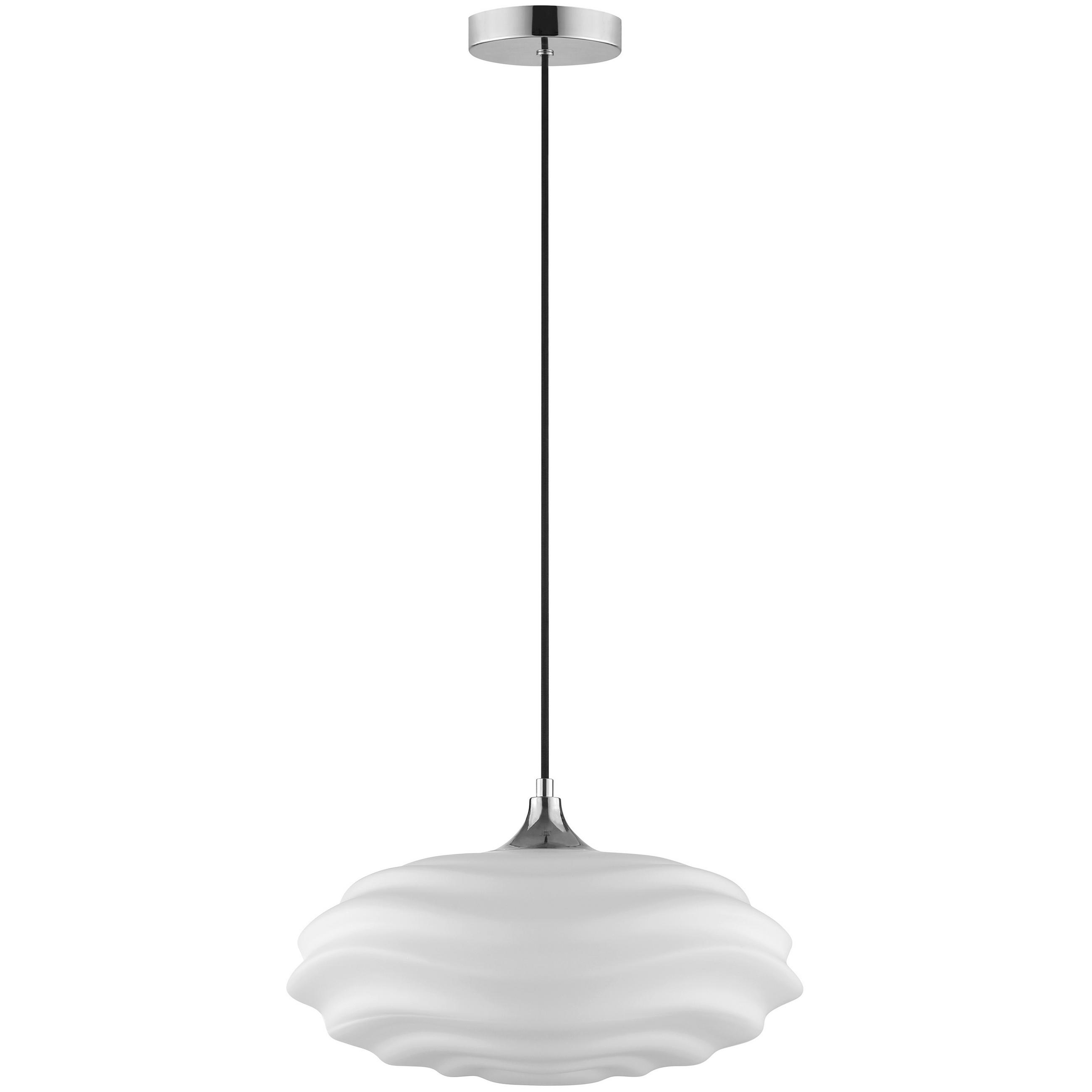 HÄNGELEUCHTE Sand 40/120 cm   - Chromfarben/Weiß, Design, Glas/Metall (40/120cm) - Brilliant