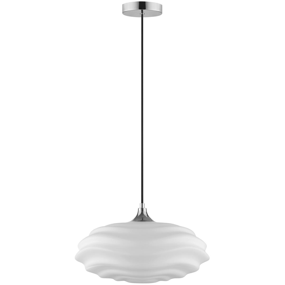 HÄNGELEUCHTE Sand 40/120 cm   - Chromfarben/Weiß, Design, Glas/Metall (40/120cm) - Brilliant