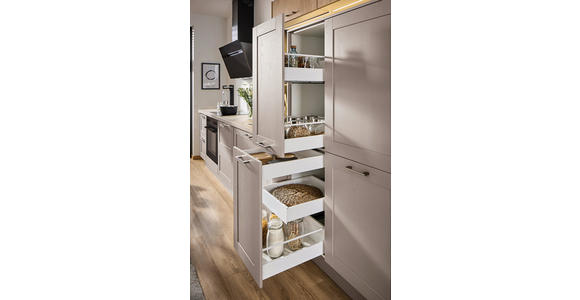 EINBAUKÜCHE   - Eichefarben/Grau, Design, Holzwerkstoff - Xora