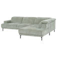 ECKSOFA Mintgrün Chenille Kopfteilverstellung, Sitztiefenverstellung  - Schwarz/Mintgrün, Design, Textil/Metall (307/243cm) - Xora