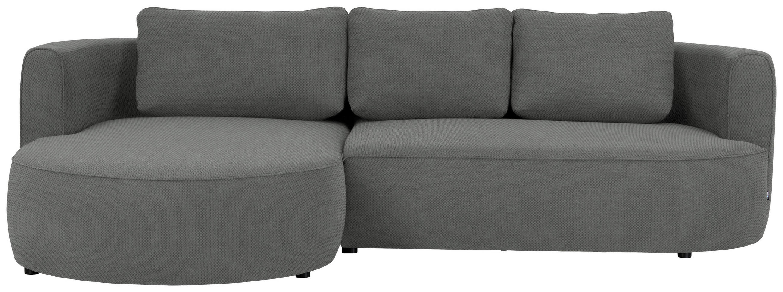 ECKSOFA in Webstoff Dunkelgrau  - Dunkelgrau/Schwarz, Design, Kunststoff/Textil (183/284cm) - Welnova