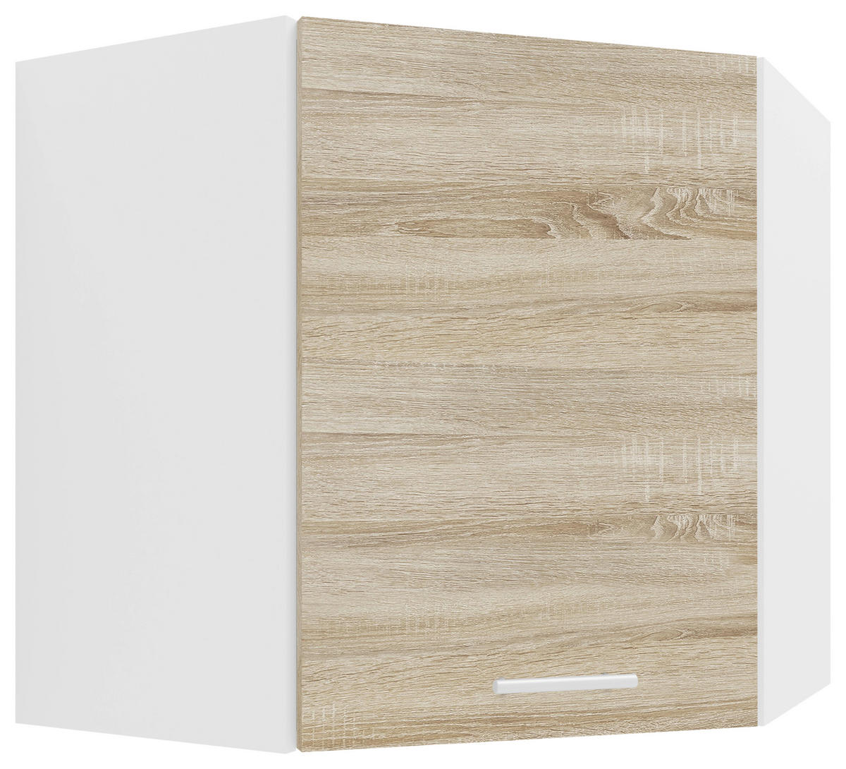 ECKOBERSCHRANK 57/60/57 cm  - Weiss/Alufarben, Konventionell, Holzwerkstoff/Metall (57/60/57cm) - MID.YOU