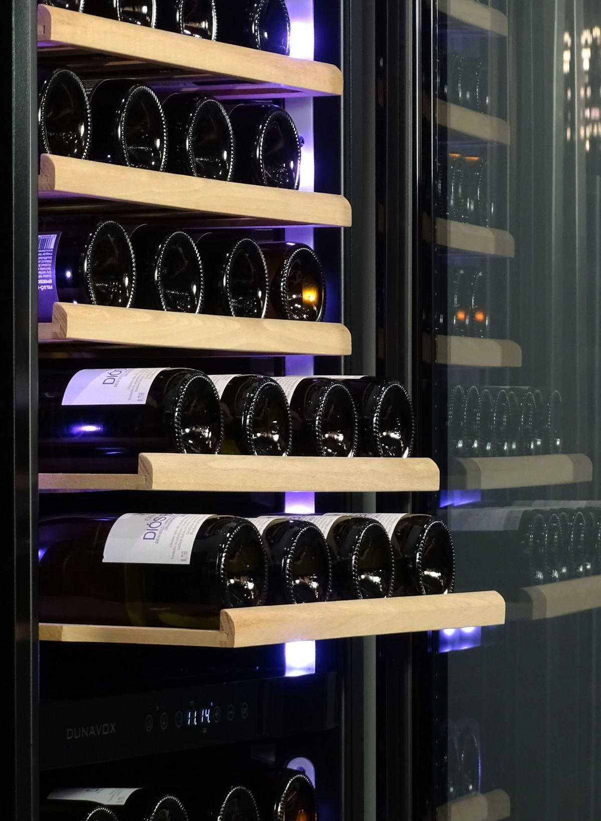 WEINKÜHLSCHRANK DX-108.330DSS  - Edelstahlfarben/Schwarz, Basics, Glas/Holz (59,5/167/58cm)