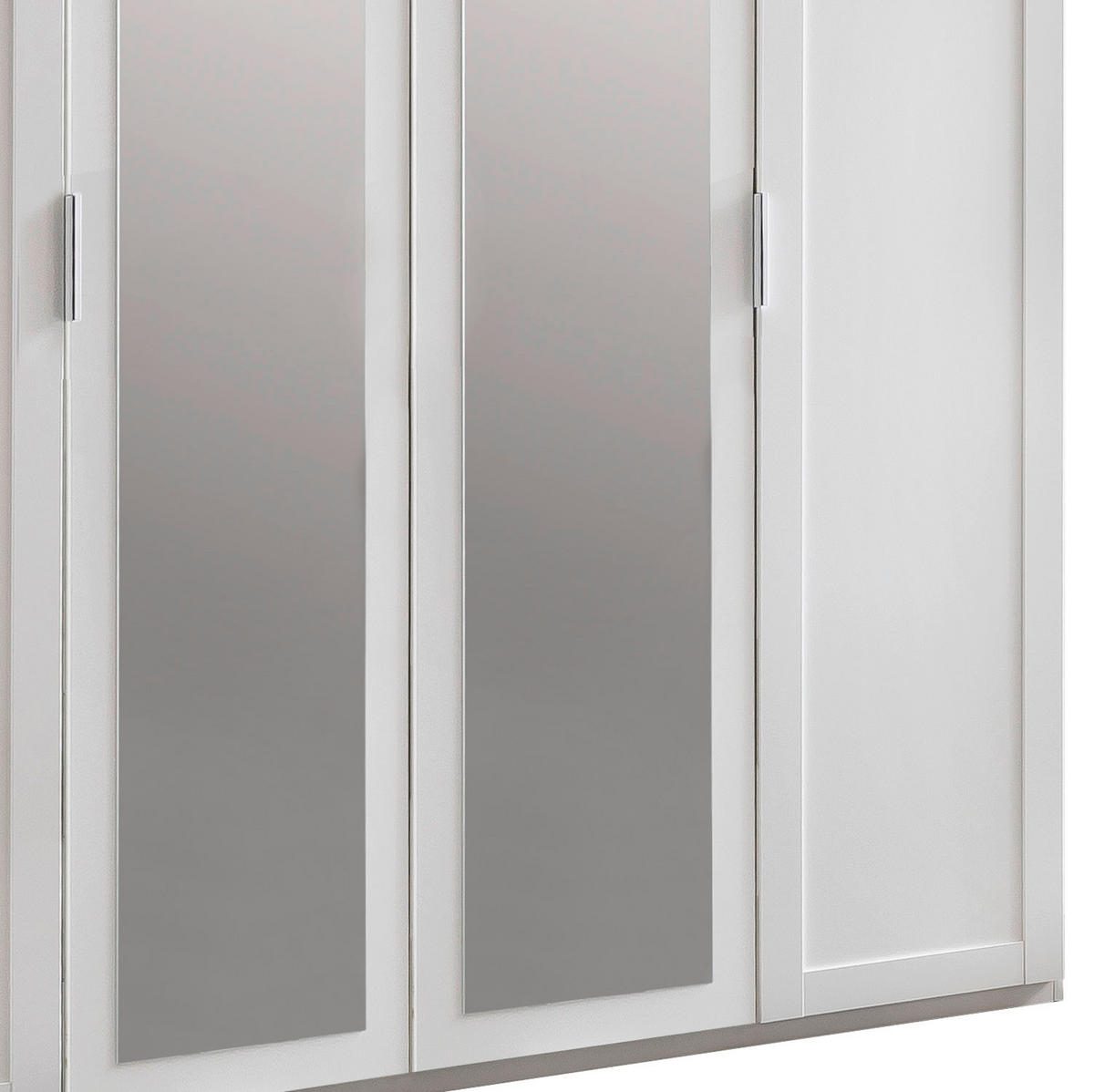 SKRIŇA S OTOČNÝMI DVERAMI, biela, 180/210/58 cm - biela/strieborná, Konventionell, kompozitné drevo/sklo (180/210/58cm) - MID.YOU