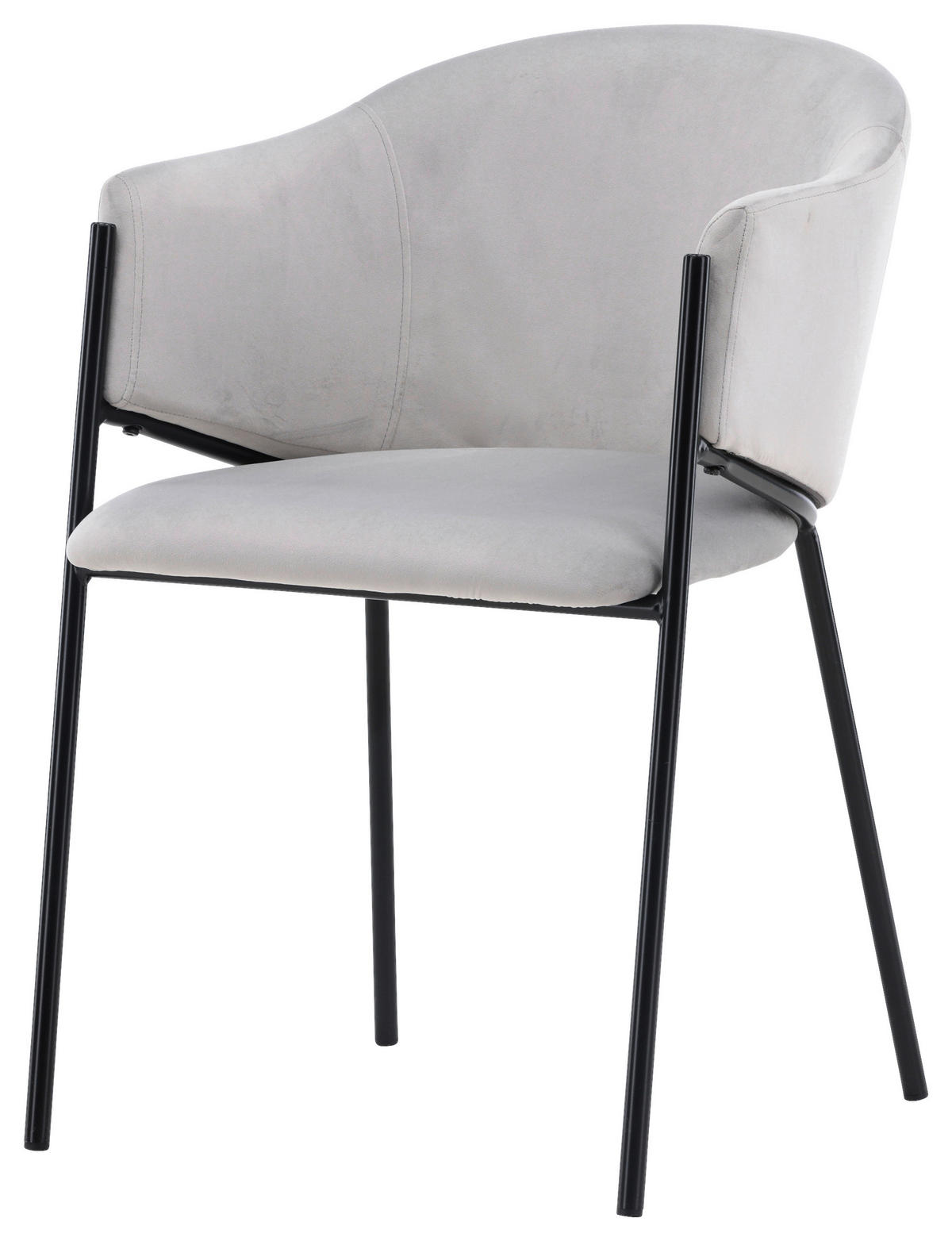 STOLSET 2 styck stål sammet  - ljusgrå/svart, Design, metall/textil (54/80/62cm) - Livetastic