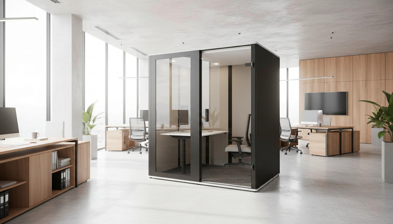 MEETINGBOX BOSSELINO WORK 2 - Schwarz, MODERN, Glas/Holzwerkstoff (190,9/215,5/148cm) - Bosse