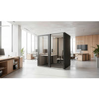 MEETINGBOX BOSSELINO WORK 2 - Schwarz, MODERN, Glas/Holzwerkstoff (190,9/215,5/148cm) - Bosse