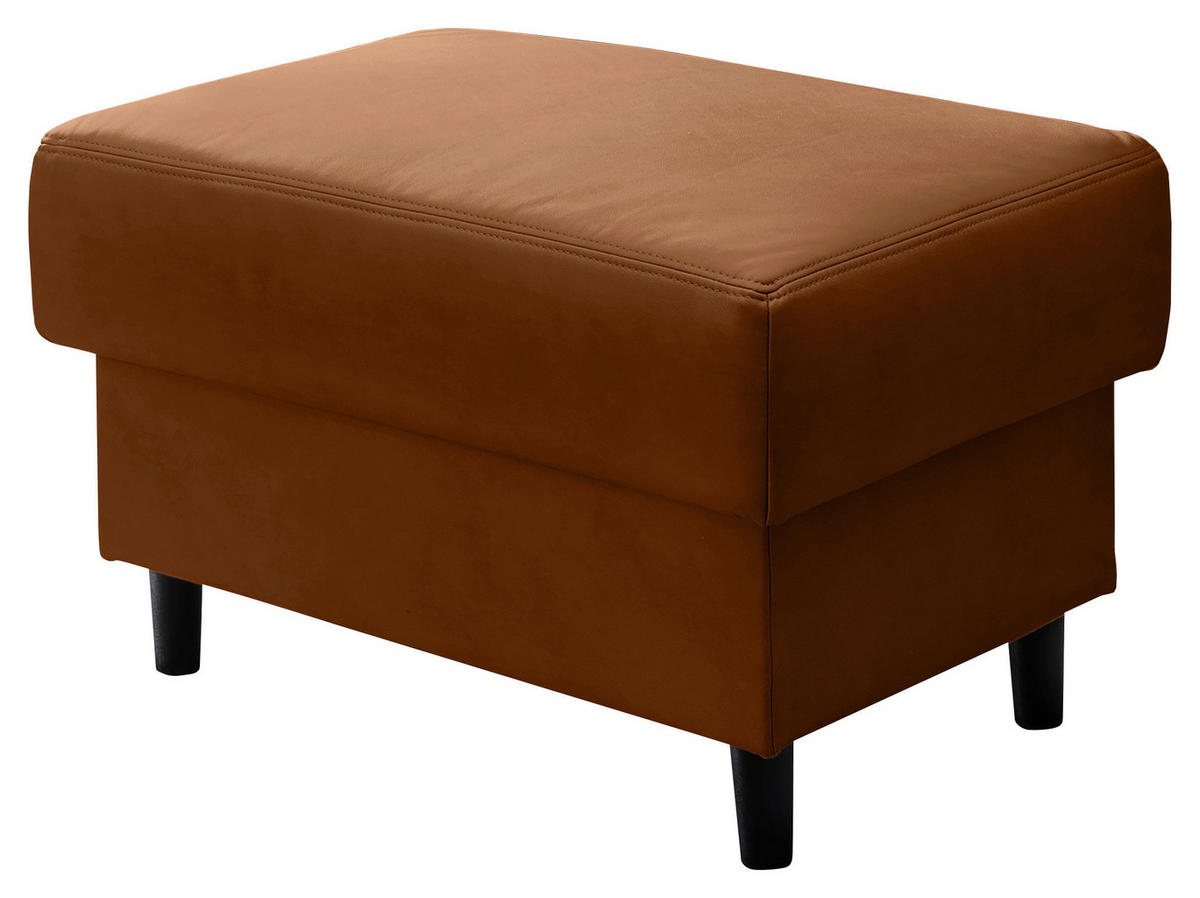 HOCKER in Textil Cognac  - Cognac/Schwarz, Modern, Holz/Textil (76/46/55cm) - Livetastic