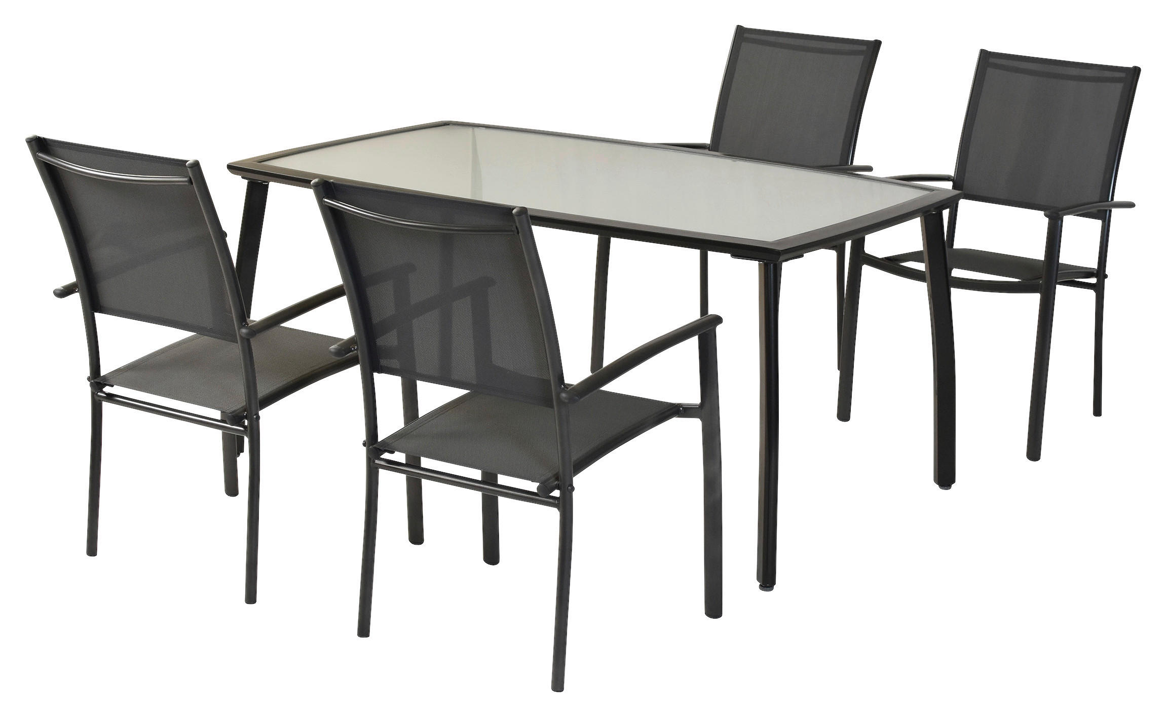 GARTENSET Aluminium  - Graphitfarben/Grau, MODERN, Textil/Metall - Gardenson