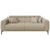 3-SITZER-SOFA Webstoff Beige  - Beige/Schwarz, KONVENTIONELL, Textil/Metall (240/80/110cm) - Carryhome