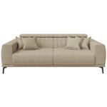 3-SITZER-SOFA Webstoff Beige  - Beige/Schwarz, KONVENTIONELL, Textil/Metall (240/80/110cm) - Carryhome