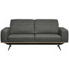 3-SITZER-SOFA Struktur Dunkelgrau  - Dunkelgrau/Schwarz, Design, Textil/Metall (205/76-97/102cm) - Novel