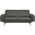 3-SITZER-SOFA in Struktur Dunkelgrau  - Dunkelgrau/Schwarz, Design, Textil/Metall (205/76-97/102cm) - Novel