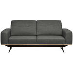 3-SITZER-SOFA Struktur Dunkelgrau  - Dunkelgrau/Schwarz, Design, Textil/Metall (205/76-97/102cm) - Novel