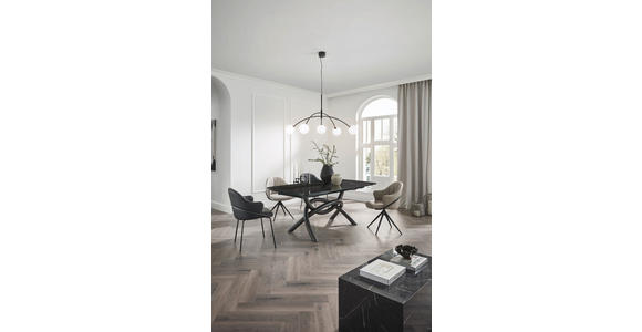 ARMLEHNSTUHL  in Echtleder pigmentiert  - Anthrazit, Design, Leder (55/84/55cm) - Belluti