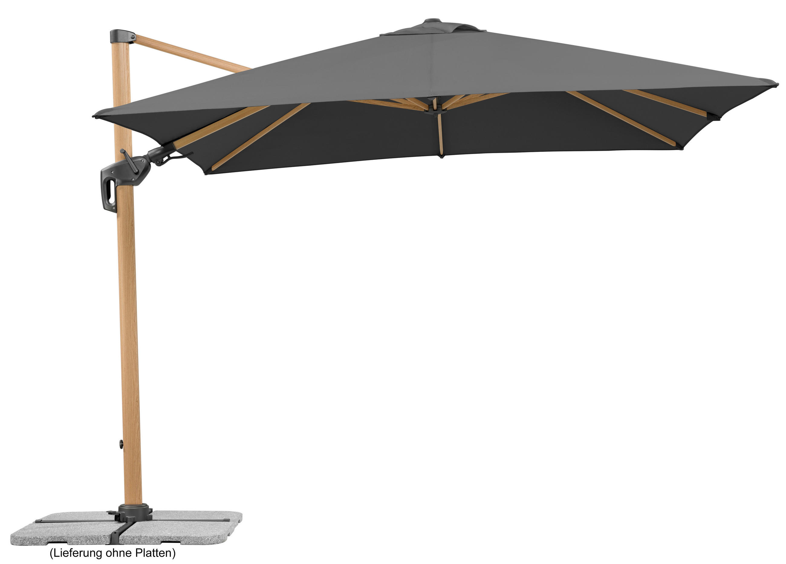 AMPELSCHIRM 300 cm Anthrazit  - Eichefarben/Anthrazit, Basics, Textil/Metall (358/263/300cm) - Schneider