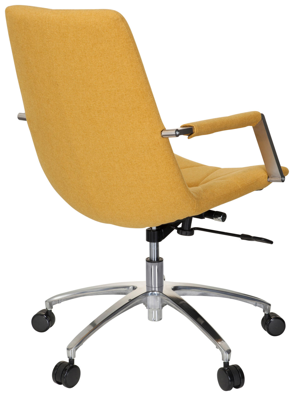 VRTLJIVI STOL tekstil rumena  - rumena/barve aluminija, Moderno, kovina/umetna masa (57/100/75cm) - MID.YOU