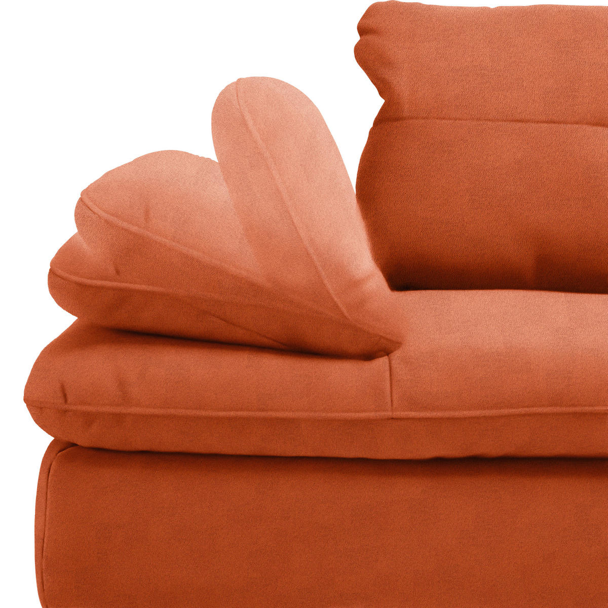 ECKSOFA Flachgewebe Terracotta  - Terracotta/Schwarz, Design, Textil/Metall (344/271cm) - Chilliano