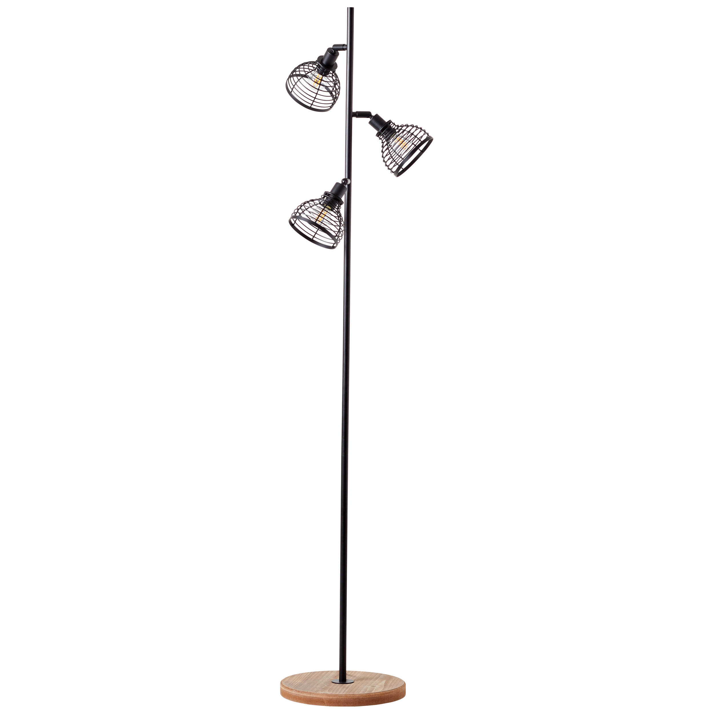 STEHLEUCHTE 20/153,5 cm   - Schwarz, Natur, Holz/Metall (20/153,5cm) - Brilliant