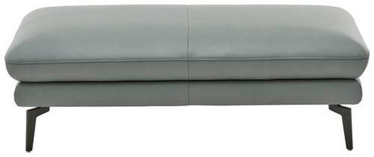 3-SITZER-SOFA in Echtleder Grau  - Schwarz/Grau, Design, Leder/Metall (222/86/104cm) - Dieter Knoll