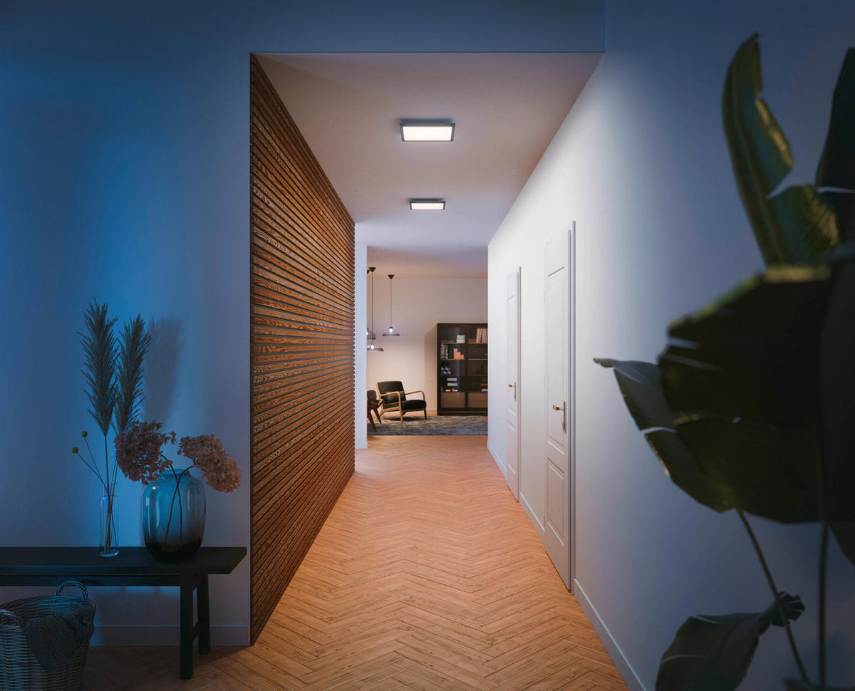 DECKENLEUCHTE 30/30/4,6 cm    - Schwarz, Design, Metall (30/30/4,6cm) - Philips HUE