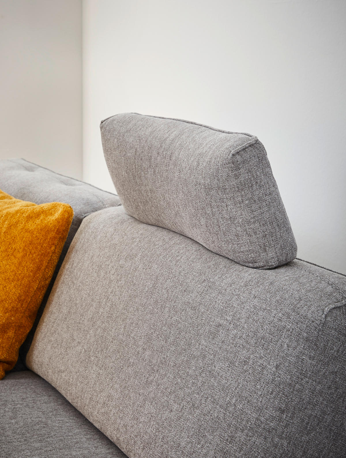 ECKSOFA in Chenille, Flachgewebe Hellgrau  - Hellgrau/Schwarz, Design, Textil/Metall (260/210cm) - Johann Jakob