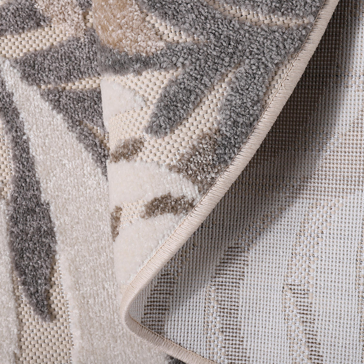 OUTDOORTEPPICH  für Terrasse und Balkon 120 cm Floral Beige  - Beige, LIFESTYLE, Kunststoff/Textil (120cm) - Novel