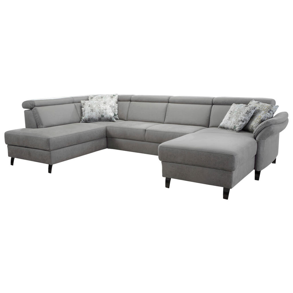 Thumbnail - Sit & More Wohnlandschaft, Hellgrau, Textil, 7,5-Sitzer, Ottomane links, U-Form, 317x193 cm, Goldenes M, Oeko-Tex® Stand...