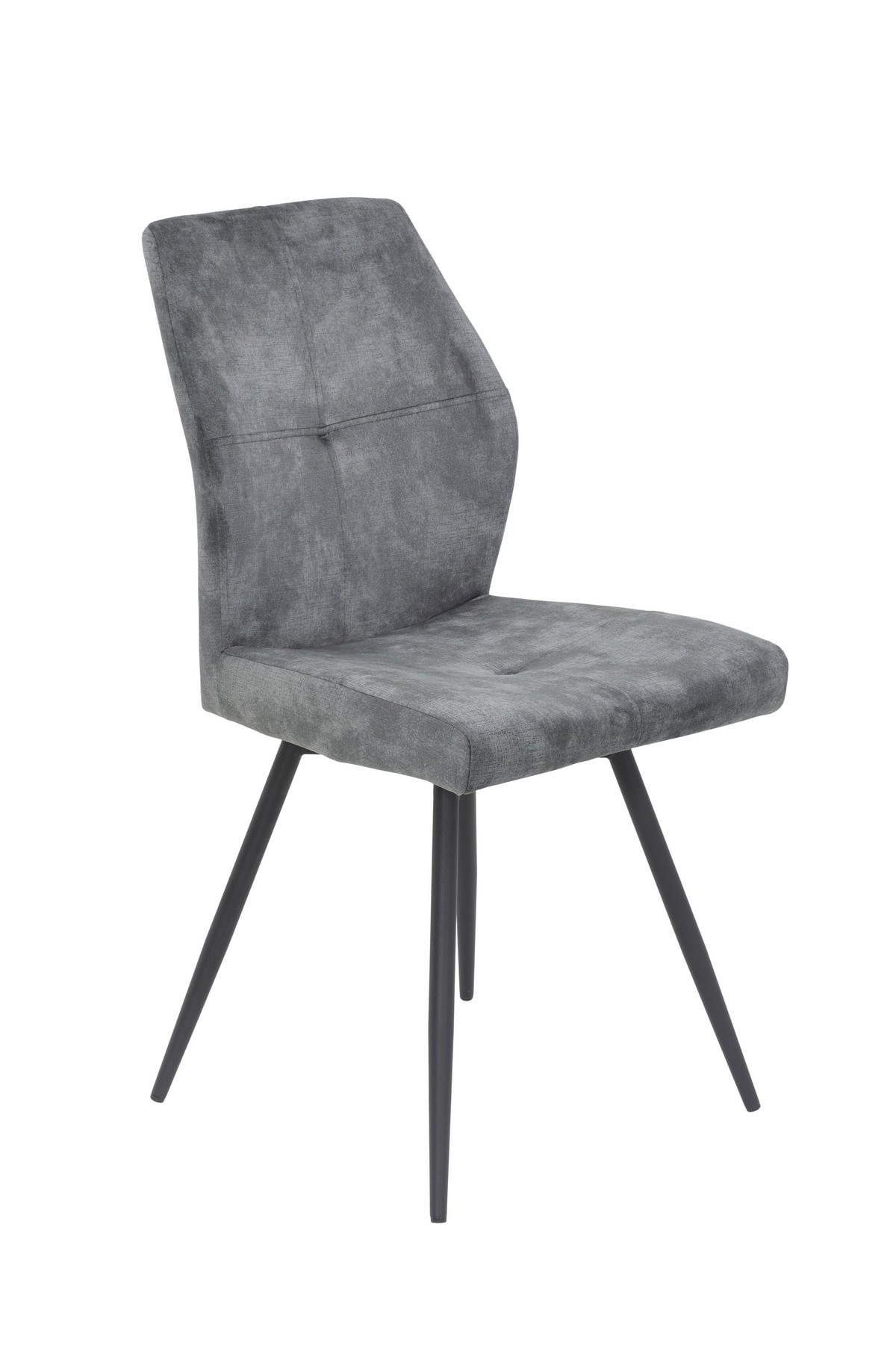 STUHL   Samt  - Anthrazit/Schwarz, MODERN, Textil/Metall (46/91/60cm) - MID.YOU