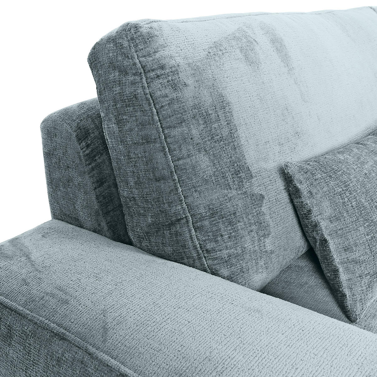 BIGSOFA in Chenille Hellblau  - Schwarz/Hellblau, Konventionell, Kunststoff/Textil (282/73/115cm) - MID.YOU